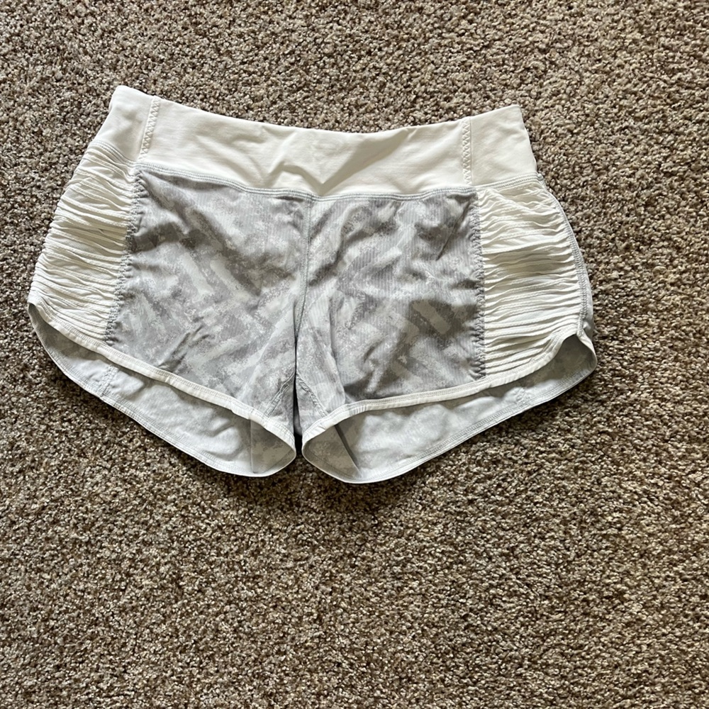 lululemon athletica Gray and White Athletic Shorts